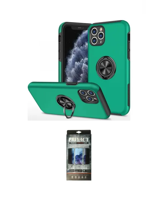 ieg™ iPhone 11 Pro Max Kılıf Odak Form Prime - Siyah 34D Hayalet Izgaralı Cam