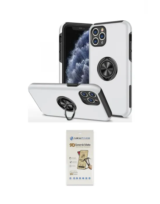 ieg™ iPhone 11 Pro Max Kılıf Odak Form Prime - Siyah Mat Seramik Nano Ekran Koruyucu