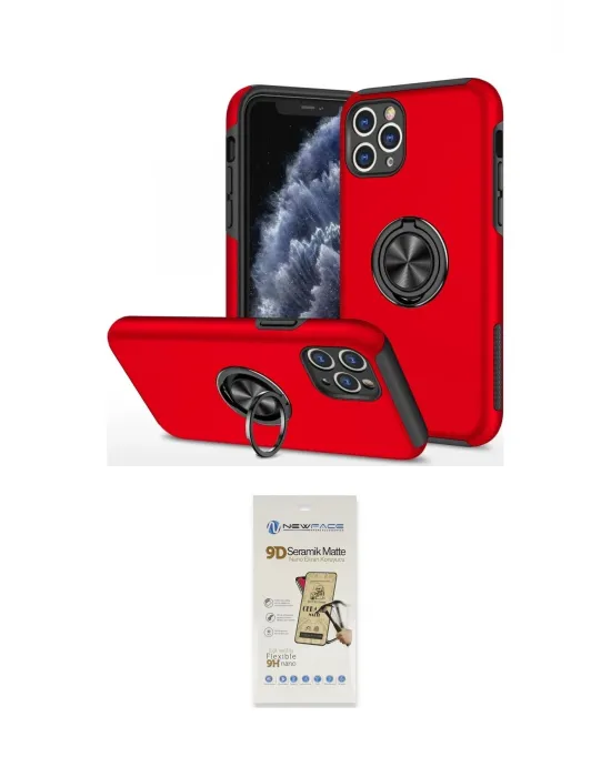 ieg™ iPhone 11 Pro Max Kılıf Odak Form Prime - Siyah Mat Seramik Nano Ekran Koruyucu