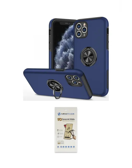 ieg™ iPhone 11 Pro Max Kılıf Odak Form Prime - Siyah Mat Seramik Nano Ekran Koruyucu