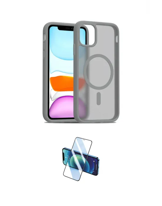 ieg™ iPhone 11 Pro Max Kılıf Siluet Minimal Prime - Siyah 3D Antistatik Seramik Nano Ekran Koruyucu