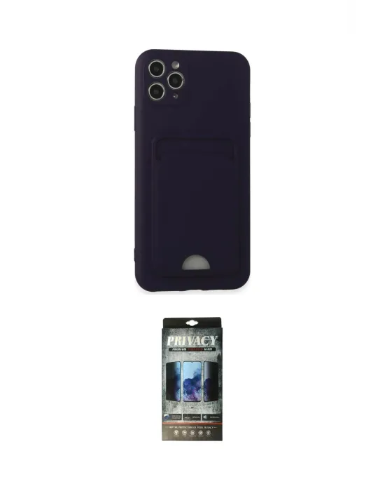 ieg™ iPhone 11 Pro Max Kılıf Vadi Çizgi Prime - Siyah 34D Hayalet Izgaralı Cam