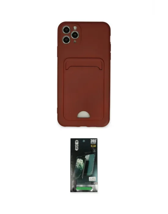 ieg™ iPhone 11 Pro Max Kılıf Vadi Çizgi Prime - Siyah 360 Mat Full Body Arka Koruyucu