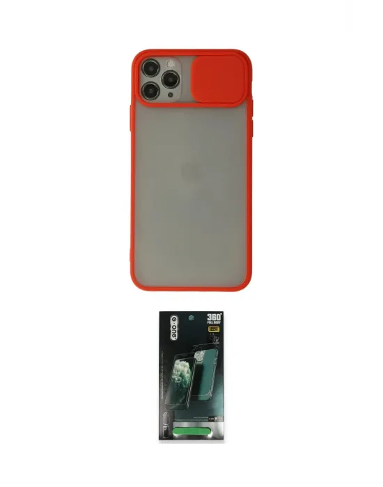 ieg™ iPhone 11 Pro Max Kılıf Vadi Çizgi - Şeffaf 360 Full Body Arka Koruyucu