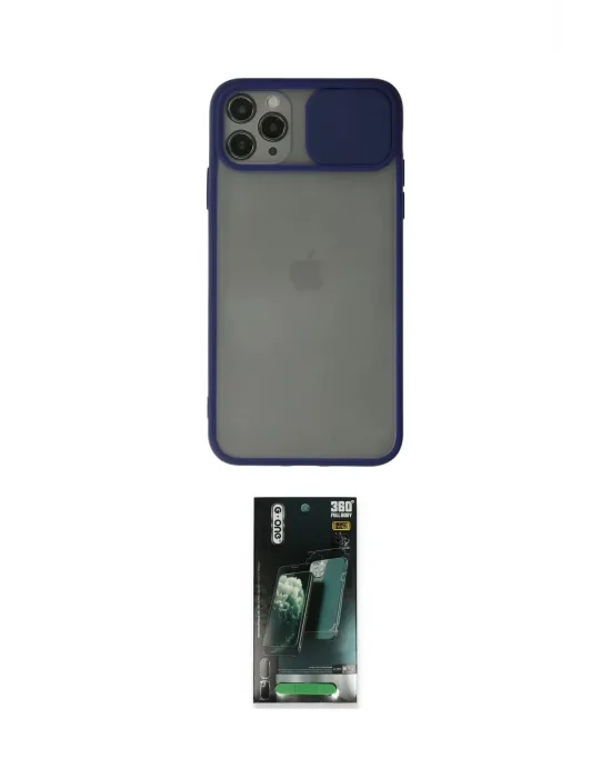 ieg™ iPhone 11 Pro Max Kılıf Vadi Çizgi - Şeffaf 360 Full Body Arka Koruyucu