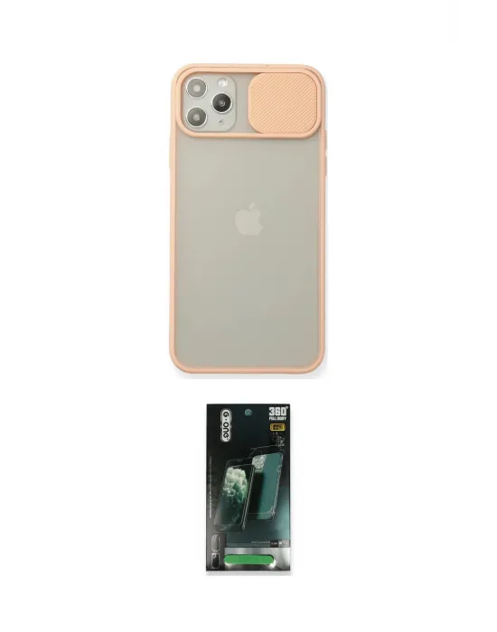 ieg™ iPhone 11 Pro Max Kılıf Vadi Çizgi - Şeffaf 360 Full Body Arka Koruyucu