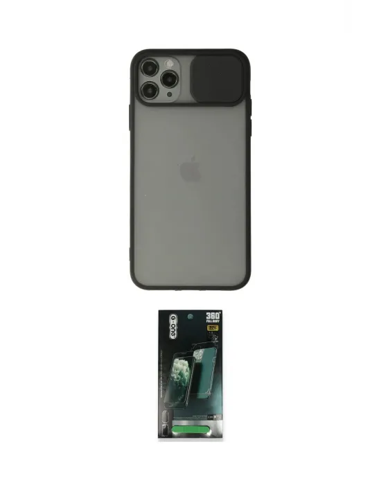 ieg™ iPhone 11 Pro Max Kılıf Vadi Çizgi - Şeffaf 360 Full Body Arka Koruyucu