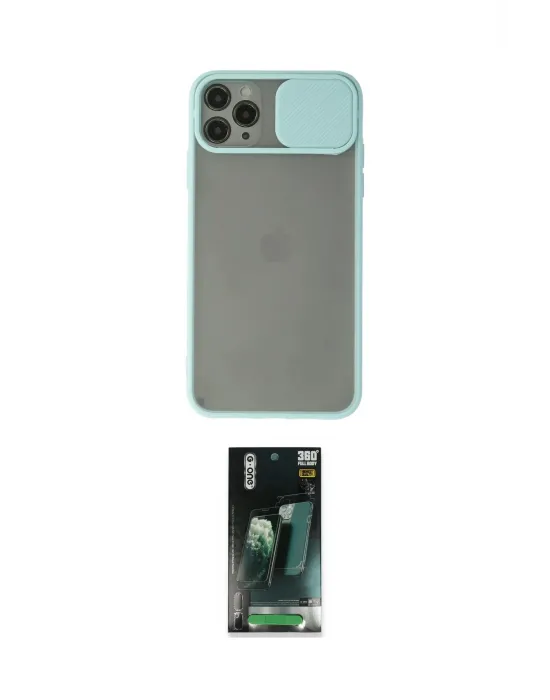 ieg™ iPhone 11 Pro Max Kılıf Vadi Çizgi - Şeffaf 360 Full Body Arka Koruyucu