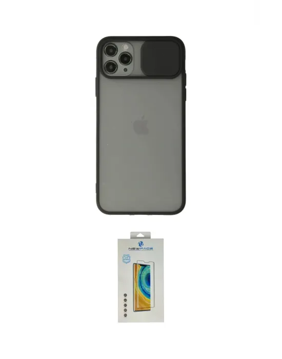 ieg™ iPhone 11 Pro Max Kılıf Vadi Çizgi - Siyah Polymer Nano Ekran Koruyucu