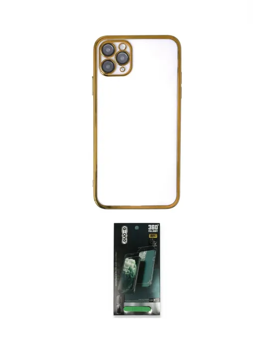 ieg™ iPhone 11 Pro Max Kılıf Vadi Minimal - Şeffaf 360 Full Body Arka Koruyucu