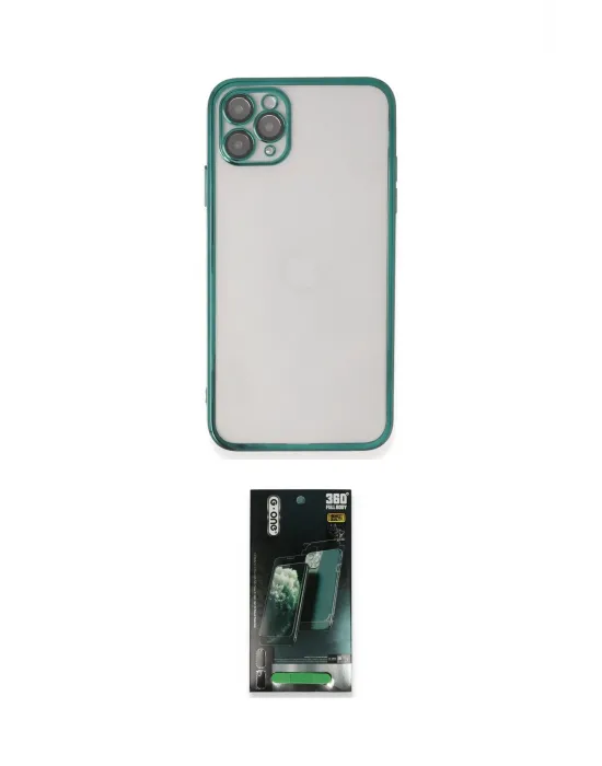 ieg™ iPhone 11 Pro Max Kılıf Vadi Minimal - Şeffaf 360 Full Body Arka Koruyucu
