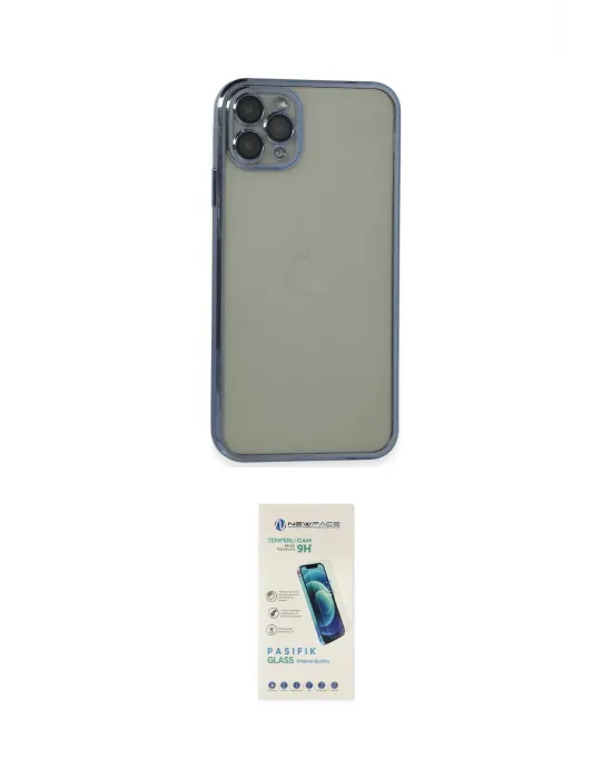 ieg™ iPhone 11 Pro Max Kılıf Vadi Minimal - Şeffaf Pasifik Cam Ekran Koruyucu
