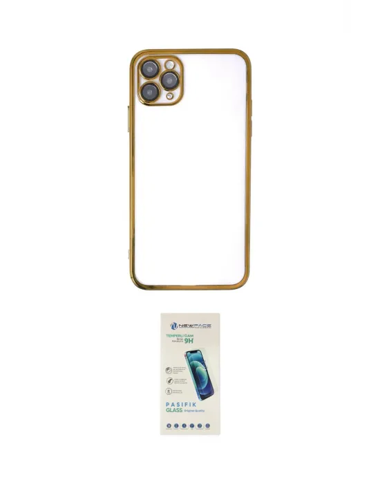 ieg™ iPhone 11 Pro Max Kılıf Vadi Minimal - Şeffaf Pasifik Cam Ekran Koruyucu