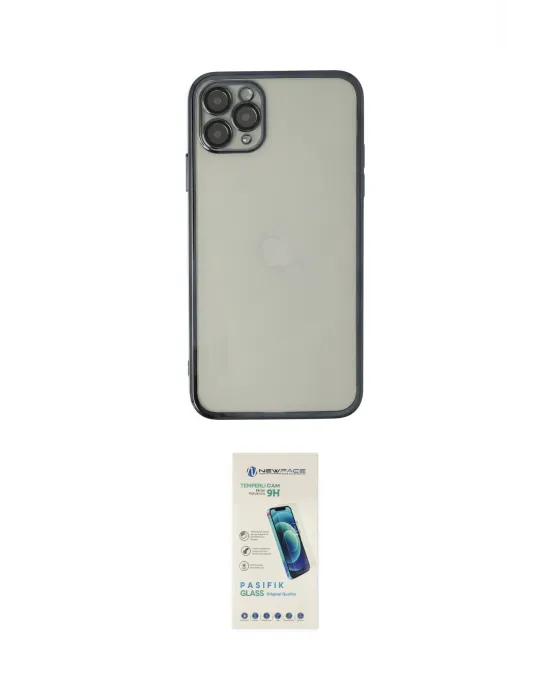 ieg™ iPhone 11 Pro Max Kılıf Vadi Minimal - Şeffaf Pasifik Cam Ekran Koruyucu