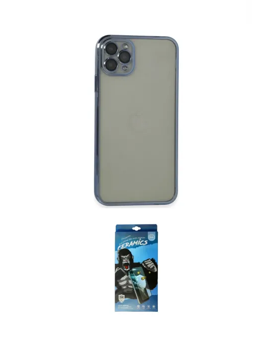 ieg™ iPhone 11 Pro Max Kılıf Vadi Minimal - Siyah 34D Izgaralı Cam