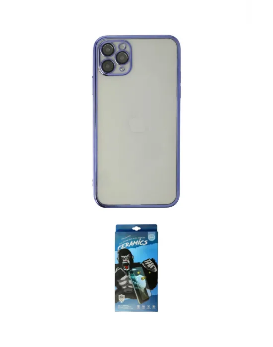 ieg™ iPhone 11 Pro Max Kılıf Vadi Minimal - Siyah 34D Izgaralı Cam