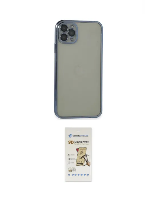 ieg™ iPhone 11 Pro Max Kılıf Vadi Minimal - Siyah Mat Seramik Nano Ekran Koruyucu
