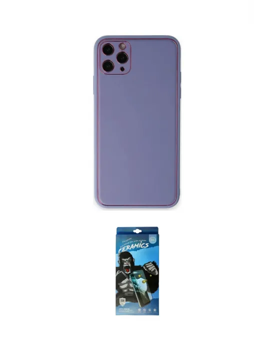 ieg™ iPhone 11 Pro Max Kılıf Yadigar Klasik - Siyah 34D Izgaralı Cam