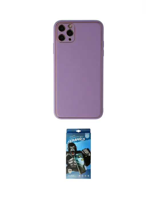 ieg™ iPhone 11 Pro Max Kılıf Yadigar Klasik - Siyah 34D Izgaralı Cam