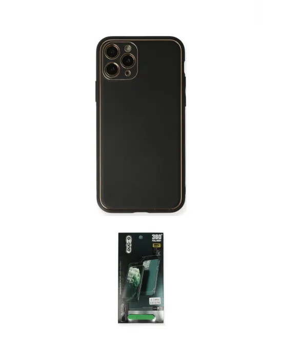 ieg™ iPhone 11 Pro Max Kılıf Yadigar Klasik - Siyah 360 Mat Full Body Arka Koruyucu