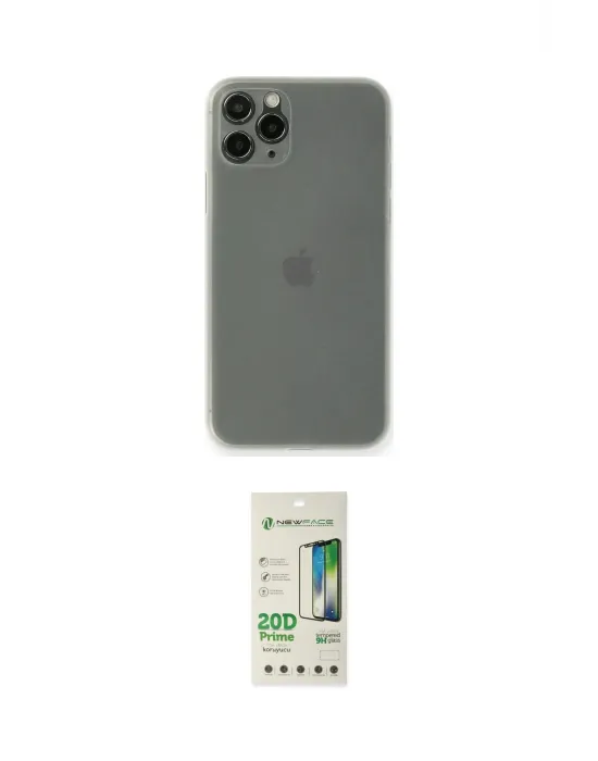 ieg™ iPhone 11 Pro Max Kılıf Yadigar Yansıma Serisi - Siyah 20D Premium Cam Ekran Koruyucu