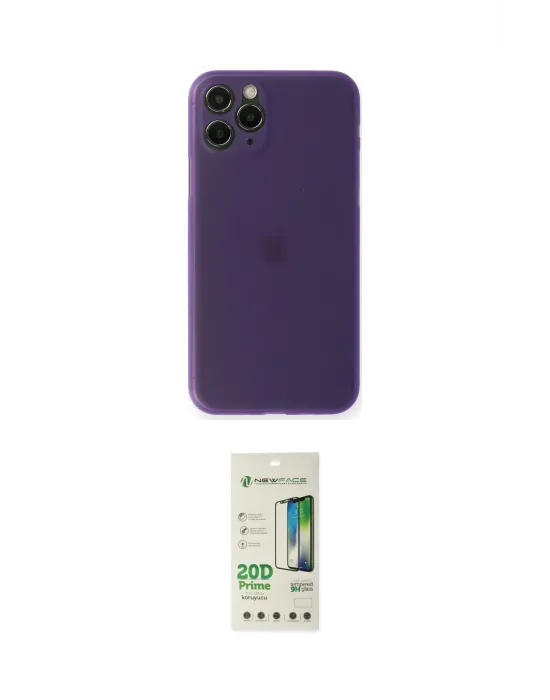 ieg™ iPhone 11 Pro Max Kılıf Yadigar Yansıma Serisi - Siyah 20D Premium Cam Ekran Koruyucu