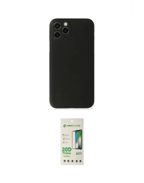 ieg™ iPhone 11 Pro Max Kılıf Yadigar Yansıma Serisi - Siyah 20D Premium Cam Ekran Koruyucu