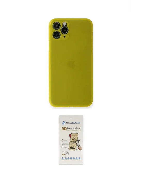 ieg™ iPhone 11 Pro Max Kılıf Yadigar Yansıma Serisi - Siyah Mat Seramik Nano Ekran Koruyucu