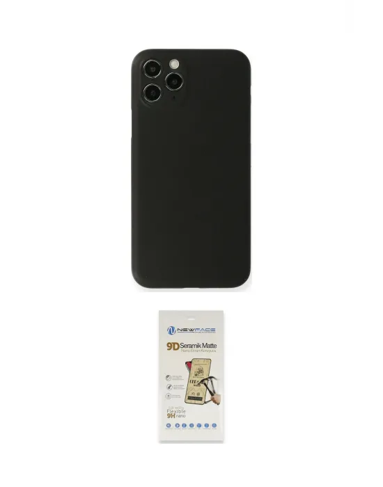 ieg™ iPhone 11 Pro Max Kılıf Yadigar Yansıma Serisi - Siyah Mat Seramik Nano Ekran Koruyucu