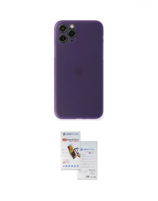 ieg™ iPhone 11 Pro Max Kılıf Yadigar Yansıma Serisi - Siyah Seramik Nano Ekran Koruyucu