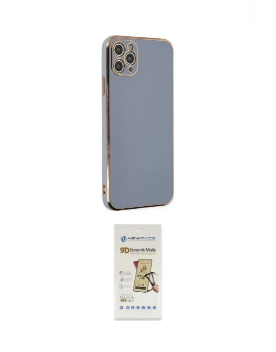 ieg™ iPhone 11 Pro Max Kılıf Yankı Serisi - Siyah Mat Seramik Nano Ekran Koruyucu