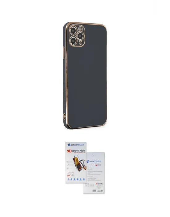 ieg™ iPhone 11 Pro Max Kılıf Yankı Serisi - Siyah Seramik Nano Ekran Koruyucu