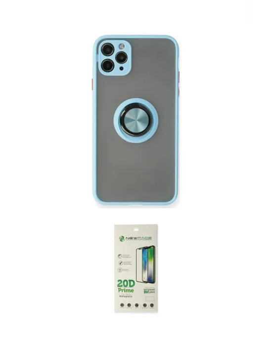 ieg™ iPhone 11 Pro Max Kılıf Yörünge Çizgi - Siyah 20D Premium Cam Ekran Koruyucu