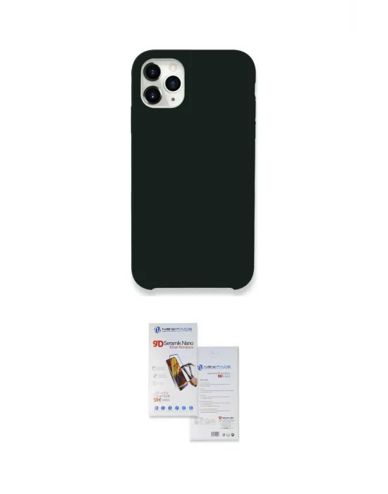 ieg™ iPhone 11 Pro Max Kılıf Zirve Modern Özel Seri - Siyah Seramik Nano Ekran Koruyucu