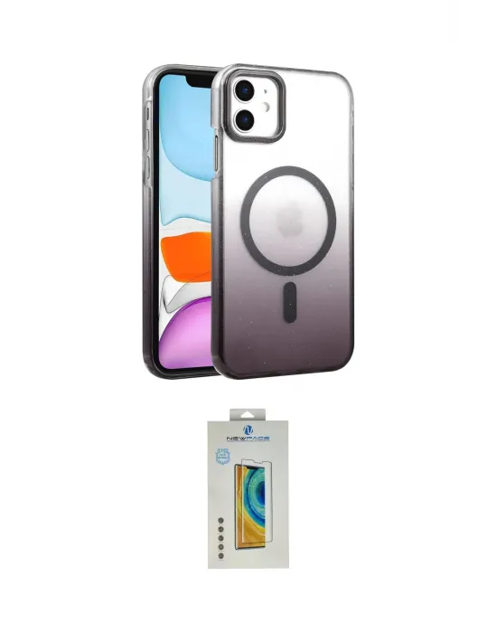 ieg™ iPhone 12 Kılıf Ahenk Doku Özel Seri - Siyah Polymer Nano Ekran Koruyucu