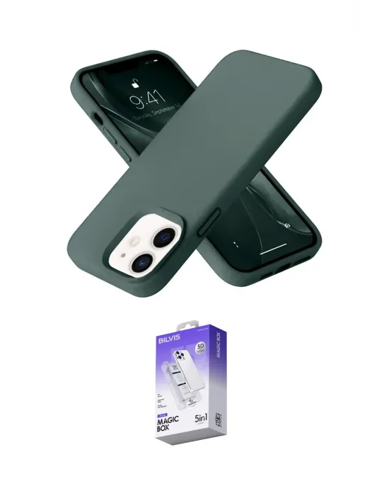 ieg™ iPhone 12 Kılıf Ahenk Serisi - Siyah Bilvis 5in1 3D Magic Cam Ekran Koruyucu