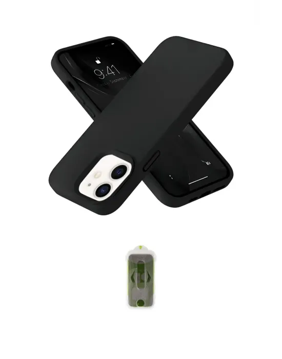 ieg™ iPhone 12 Kılıf Ahenk Serisi - Siyah Joko Magic 5D Hayalet Cam