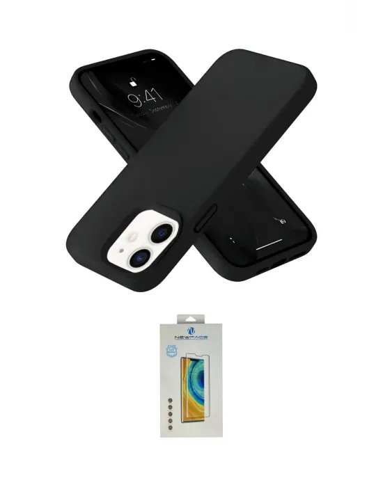 ieg™ iPhone 12 Kılıf Ahenk Serisi - Siyah Polymer Nano Ekran Koruyucu