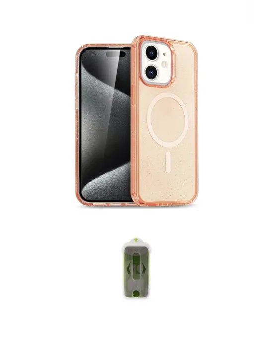 ieg™ iPhone 12 Kılıf Eksen Doku Koleksiyonu - Siyah Joko Magic 5D Hayalet Cam
