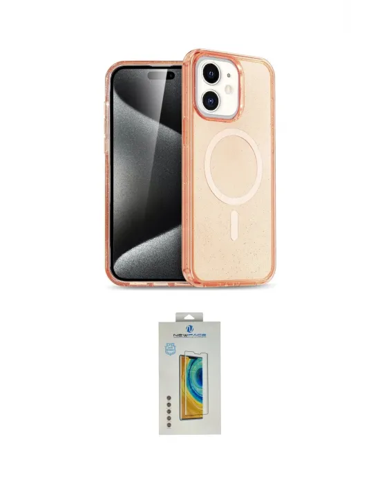 ieg™ iPhone 12 Kılıf Eksen Doku Koleksiyonu - Siyah Polymer Nano Ekran Koruyucu