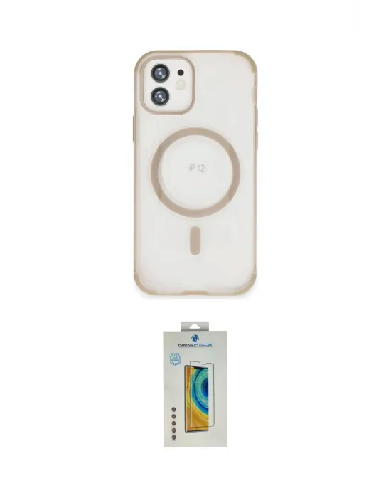 ieg™ iPhone 12 Kılıf Eksen Klasik Koleksiyonu - Siyah Polymer Nano Ekran Koruyucu