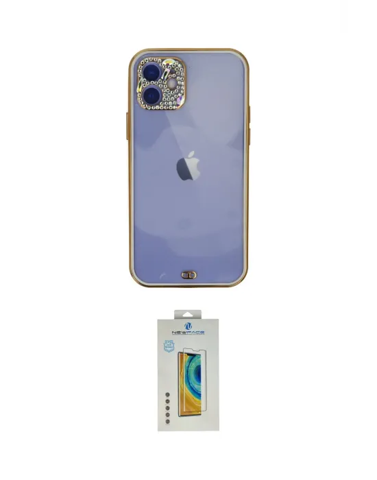 ieg™ iPhone 12 Kılıf Eksen Minimal Koleksiyonu - Siyah Polymer Nano Ekran Koruyucu