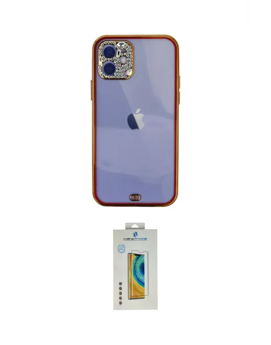 ieg™ iPhone 12 Kılıf Eksen Minimal Koleksiyonu - Siyah Polymer Nano Ekran Koruyucu