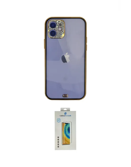 ieg™ iPhone 12 Kılıf Eksen Minimal Koleksiyonu - Siyah Polymer Nano Ekran Koruyucu