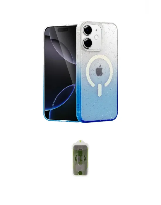 ieg™ iPhone 12 Kılıf Eksen Minimal Özel Seri - Siyah Joko Magic 5D Hayalet Cam