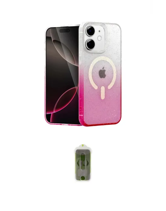 ieg™ iPhone 12 Kılıf Eksen Minimal Özel Seri - Siyah Joko Magic 5D Hayalet Cam