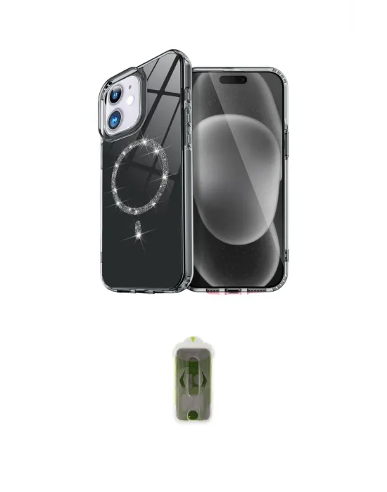 ieg™ iPhone 12 Kılıf Kıvılcım Form Prime - Siyah Joko Magic 5D Hayalet Cam