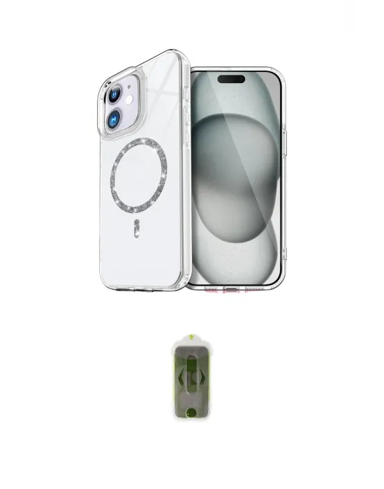 ieg™ iPhone 12 Kılıf Kıvılcım Form Prime - Siyah Joko Magic 5D Hayalet Cam