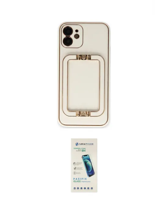 ieg™ iPhone 12 Kılıf Kozmos Minimal Prime - Şeffaf Pasifik Cam Ekran Koruyucu