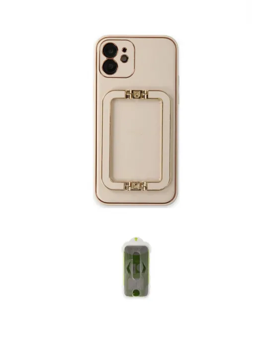 ieg™ iPhone 12 Kılıf Kozmos Minimal Prime - Siyah Joko Magic 5D Hayalet Cam
